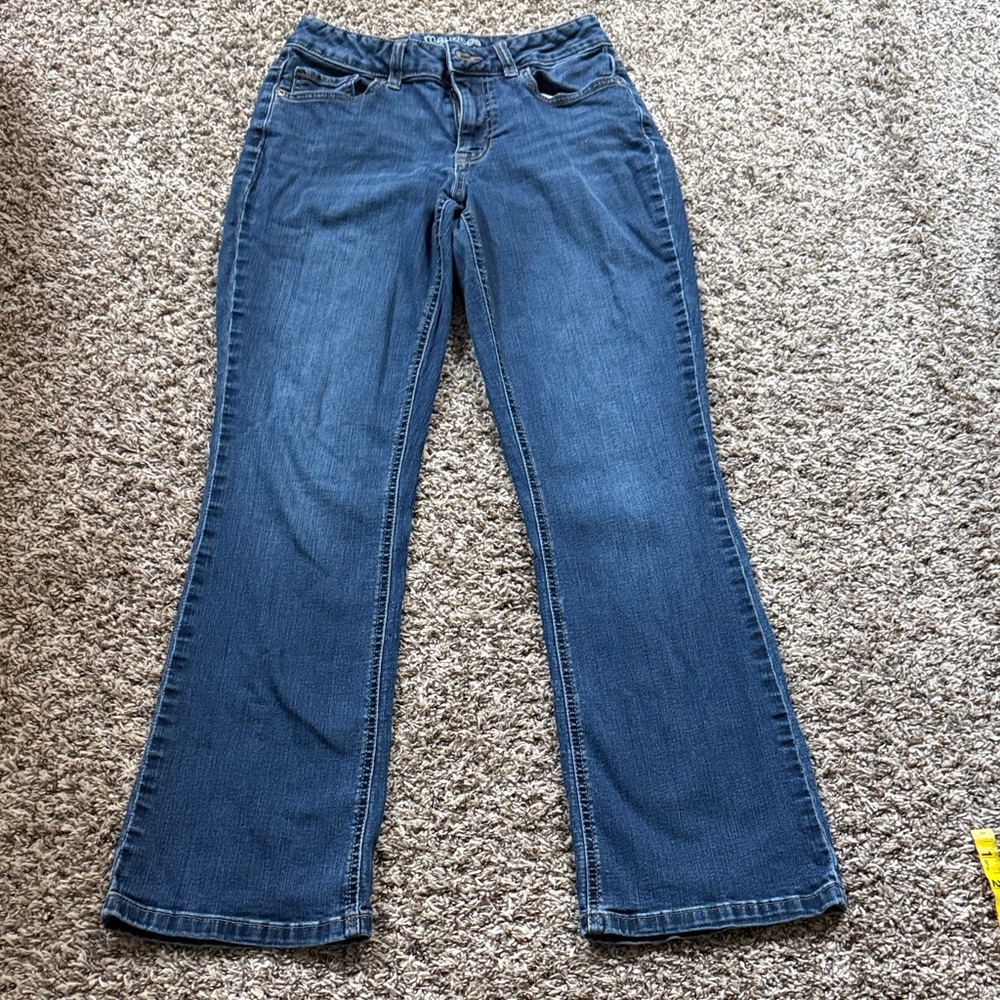 High rise “curvy” bootcut jeans